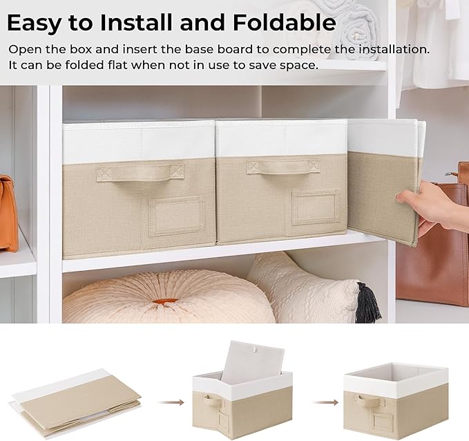 GRANNY SAYS Decorative Storage Baskets, Fabric Storage Bins for Clothes, Closet Storage Boxes with Handles, Collapsible Stora