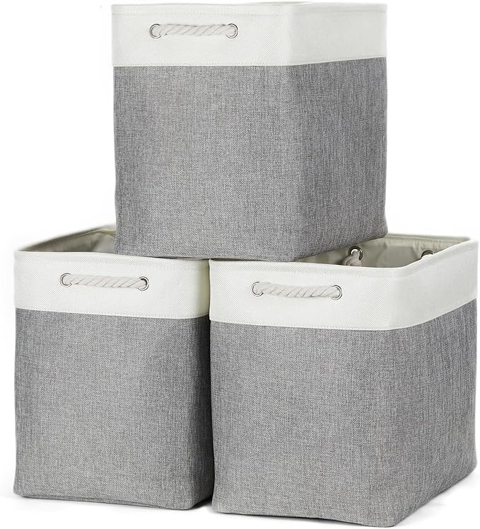 Bidtakay Extra Large Storage Baskets for Organizing 17x12x15.1 inch 3-Pack Fabric Closet Organizers Storage Bins with Handles