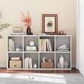 YESHOMY 8 Cube Bookcase, Open Frame 2-Tier Book Shelf, Bookshelf Storage Organizer with Adjustable Shelves for Organization, 