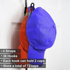 Perfect Curve Hat Organizer CapRack 2-Pack | Over-The-Door Hat Rack and Organizer | Baseball Cap Rack | Hat Rack for Door | 4