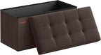 SONGMICS Mazie Collection - 30 Inches Folding Storage Ottoman Bench, Ottoman Foot Rest, End of Bed Bench, Storage Chest, Load