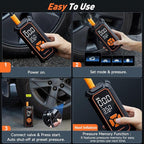 OlarHike Cordless Tire Inflator Portable Air Compressor, 150PSI Dual Power - 6000mAh & 12V DC, Air Pump for Car Tires, Motorcycle, Bicycle, Electric Pump with LED Light & Digital Pressure Gauge