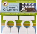 Simple Division Garment Organizers - Sort, Put Away, and Find Clothes Easily - 12 White Closet Organizers - Includes 60 Bilin