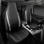CAR PASS Leather Car Seat Covers Front Two Tesla Model 3 Model Y, Bling Waterproof Universal fit High Back Bucket Diamond Shining Glitter Crystal Sparkle, Truck SUV Cute Women Girl, Silver Rhinestone
