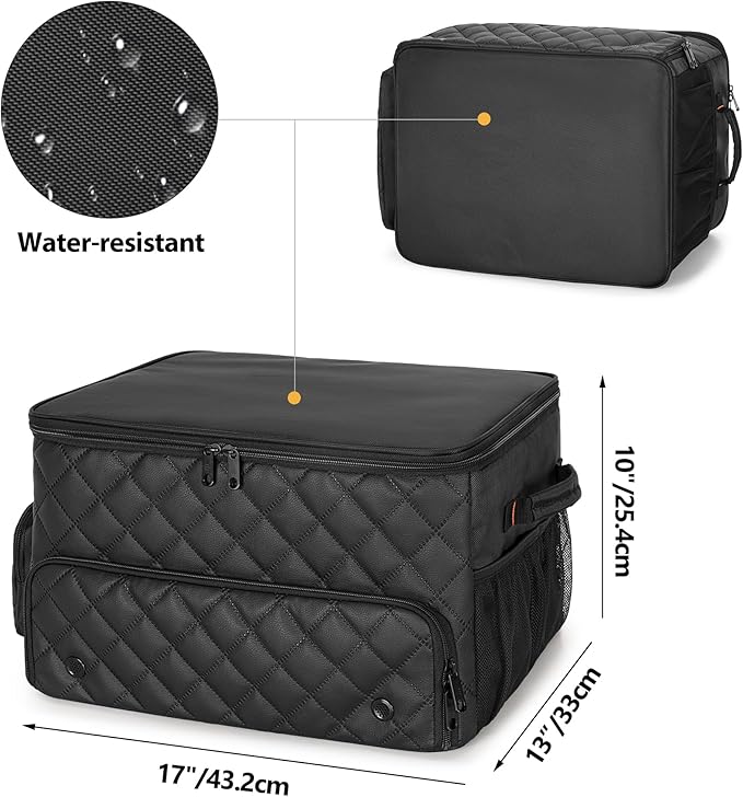 2 Layer Golf Trunk Organizer, Golf Car Storage Organizer with Individual Ventilated Compartment for 2 Pairs Shoes, Golf Car Lock