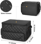 2 Layer Golf Trunk Organizer, Golf Car Storage Organizer with Individual Ventilated Compartment for 2 Pairs Shoes, Golf Car Lock