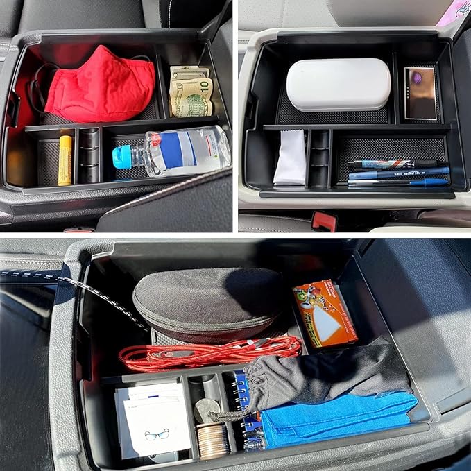 JOJOMARK for VW Atlas and Cross Sport Accessories Center Console Organizer 2018 2019 2020 2021 2022 2023 Insert ABS Armrest Box Secondary Storage (Not fit for 2024)