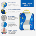 Kids Packing Cubes Compression, Luggage Packing Organization Cubes 4 Pack, Blue, 1 Small, 2 Medium, 1 Large, ocean blue