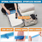 Travel Vacuum Storage Bags with Rechargeable USB Air Pump, Space Saver Vacuum Seal Bags for Luggage, Sealer Compression for C