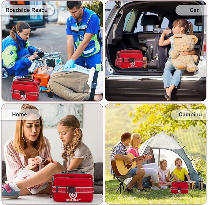 Professional 500 Piece Emergency First Aid Kit for Home, Car, Travel, Camping, Truck, Hiking, Sports, Office, Vehicle & Outdo