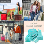 Packing Cubes, 8 Pcs Travel Packing Organizers for Suitcases, Large Capacity Travel Luggage Organizers Set includes 8 Storage