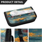 Car Tissue Holder Car Visor Organizer Tissue Box Holder for Car Sun Visor Organizer with Car Vehicle Accessories Essentials Interior for Women Men Blue Boat Seagull Cloud Harbor
