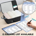 BAGAIL 6 Set Lightweight Compression Packing Cubes with Packing List, Anti-Tearing Expandable Organizer Bags for Travel, Blac