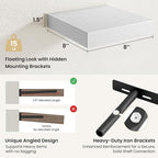 Fun Memories Rustic Floating Wall Shelves, Wall Mounted Wood Storage & Display Shelves for Bathroom, Bedroom, Living Room or 
