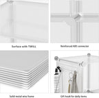 AWTATOS Cube Storage Organizer, Closet Organizers and Storage, 6 Cube Shelves Bookshelf, DIY Stackable Plastic Clothes Organi