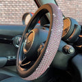 PINCTROT Bling Bling Comfy Steering Wheel Cover with Jumbo Crystal Rhinestones, Anti-Slip Diamond Leather, Universal 15 Inch (Pink)