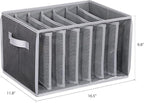 Zilink Upgraded Wardrobe Clothes Organizer with Support Board Clear Jean Organizer for Closet with 7 Grids Pants Organizer fo