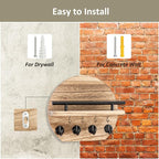 Nekon Key Holder for Wall - 9.8 Inch Apartment Wall Decor with Shelf and 8 Key Hooks, Circular Wood Key Hanger for Home Decor