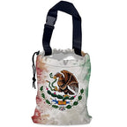 Vintage Mexico Flag Car Trash Bag,Hanging Drawstring Car Garbage Bag,Waterproof Canvas Car Back Seat Organizer with Adjustable Buckle,for Vehicles,SUVs,Camping,Road Trips