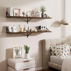 48inch Floating Shelves for Wall,10" Deep Floating Shelves with Metal Brackets,Wall Mounted Hanging Floating Shelf,Wide Displ