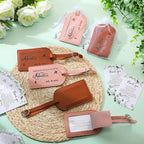 Dandat 50 Sets Wedding Favor Gifts for Guests Bulk PU Leather Honeymoon Travel Luggage Tags with Name Tel Address Cards and O