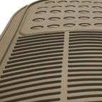 FH Group Climaproof™ Trimmable Non-Slip Vinyl Floor Mats Full Set - Universal Fit for Cars Trucks and SUVs (Beige) F11306 + F16400