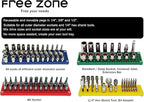 FREE ZONE - 60-Piece 1/4-Inch Drive Socket Holder. Expansion pack for FREE ZONE socket organizer. For all 1/4-Inch Dr. socket