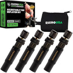 Rhino USA Adjustable Tire Deflator Kit (10-30 PSI) Ultimate Screw-on Automatic Tire Deflators for Offroad - Quick & Easy Air Down System for The Trails - Best Jeep Off Road Accessories (4-Pack) -Black