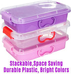 Carolart 3 Pack,Empty Sensory Bin,13.5 Inch Storage Container,Portable Plastic Storage Bins, Stackable Play Tray for toys,art