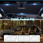 KMF 8pcs Thicken Sun Shades for Jeep Grand Cherokee L(Three-Row) 2021-2025 Accessories (NOT for Grand Cherokee&Cherokee),Full Car Window Covers for Windshield Side Rear, UV Block and Blackout Camping