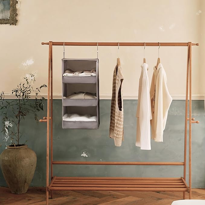 GRANNY SAYS 3-Shelf Hanging Closet Organizer and Storage, Collapsible Hanging Closet Shelves, Hanging Organizer for Closet & 