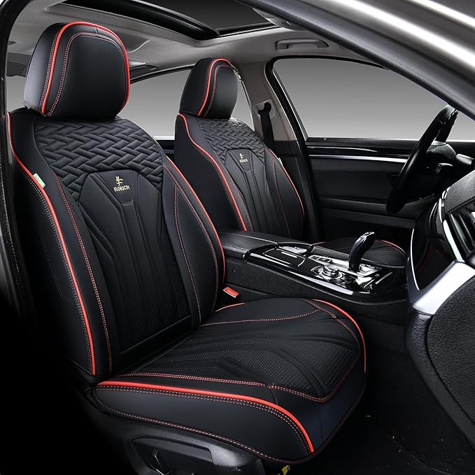 FLORICH Leather Seat Covers Full Set Car Seat Protectors 5 Seats Automotive Seat Covers Universal Fit for Most Cars Trucks SU