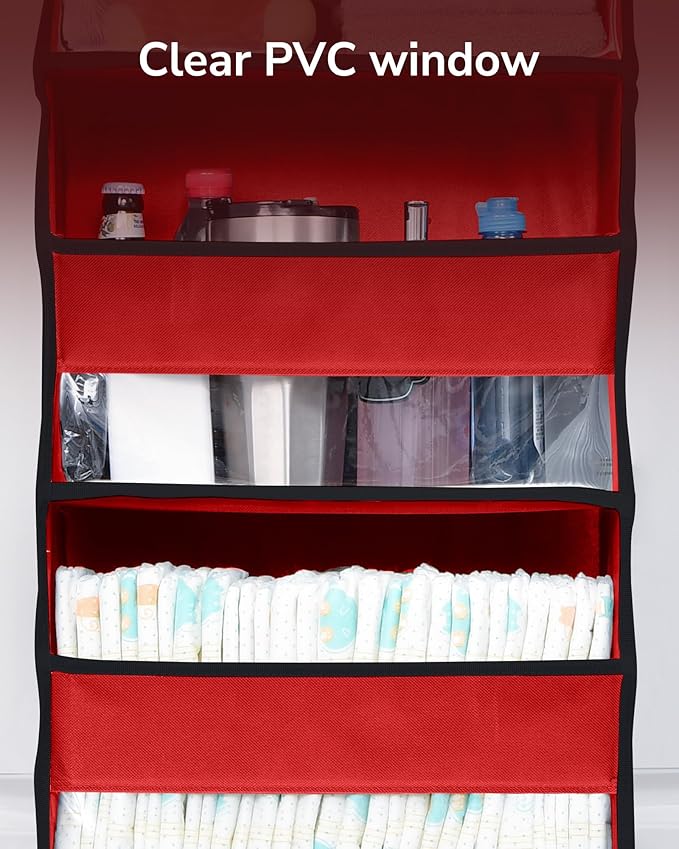 ULG 1 Pack Over The Door Organizer – 5 Shelf Door Organizer Hanging & 10 Side Pockets, Reinforced 44LB Capacity Hanging Organ