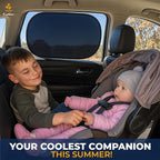 EcoNour Car Window Shade for Baby (4 Pack) | Cling Sun Shade for SUV, Van, RV, Bus & Pickup Truck | Sun Protection for Car Side Window | Sun Blocker Shade for Baby | X-Large 25" x 16"