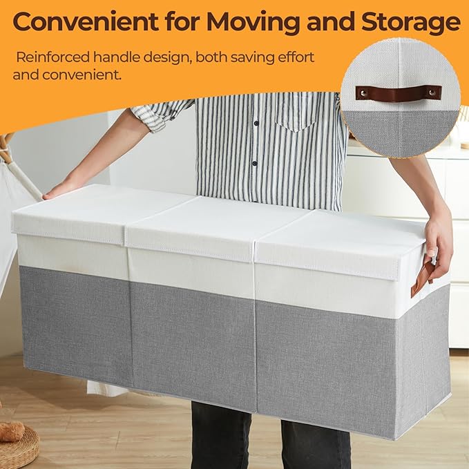Extra Large Toy Box,150L Foldable Sturdy Toy Storage with Lid, 40"x14"x16" Kids Storage Organizer, Toy Chest for Boys&Girls,f