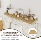 Fun Memories 12 Inch Square Floating Shelves 3 Pack - Wall Shelves with Invisible Brackets, Small Floating Shelves for Wall, 