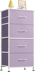 WLIVE Dresser with 4 Drawers, Storage Tower, Organizer Unit, Fabric Dresser for Bedroom, Hallway, Entryway, Closets, Sturdy S
