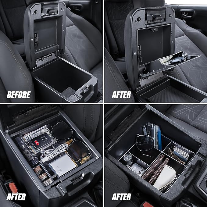 Center Console Organizer (3-piece set) for Tacoma 2016-2023 - for Tacoma Accessories