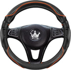 HighnessHwoo 3D Car Steering Wheel Cover Comfort Grip Massage Sporty Anti-Slip Carbon Fiber Faux Leather for F150, Trucks, Je