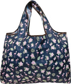 allydrew Large Foldable Tote Nylon Reusable Grocery Bags, 5 Pack