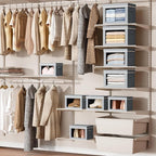 Homsorout Storage Bins with Lids - Small Fabric Organizers with Window, Collapsible Storage Bins for Clothes, Decorative Clos