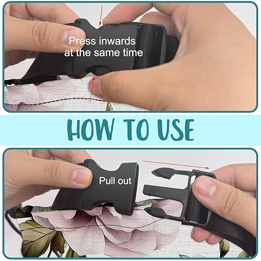 Car Trash Bag Pink Peonies and Green Leaves Leak-Proof Car Garbage Bag with Drawstring Foldable Canvas Trash Bin with Adjustable Buckle for Car Accessories