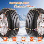 RUITO Emergency Snow Chains, Universal Tire Snow Chains for car suv semi trucks atv, Applicable Tire Width 225-295mm, Durable