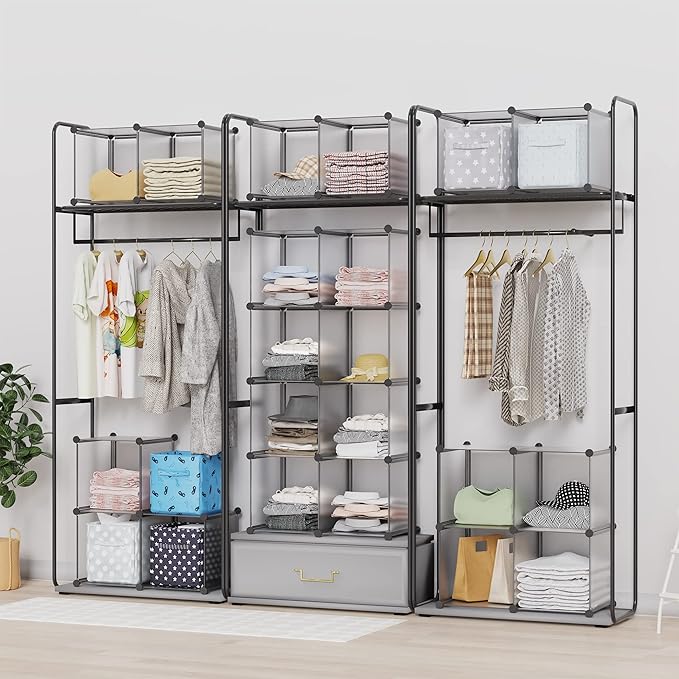 HOMIDEC Closet Organizers and Storage, 16 Cube Storage Organizer, Portable Closet Organizer Cubes Shelves for Clothes, Bedroo