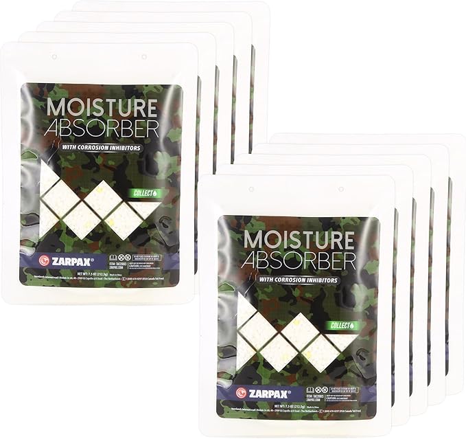 Moisture Absorbers for Gun Safe 7.5 oz/212g - Dehumidifier Prevents Corrosion - Protects Gear - Desiccant Removes Excess