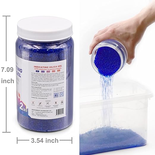 Silica Gel 4 LBS, Indicating Silica Gel (Blue to Pink), Reusable Silica Gel Desiccant Dehumidifier