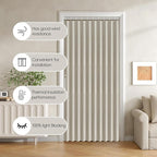 Jilron Accordian Door Curtain, 100% Blackout Folding Magnetic Doorway Curtains,Linen Style Closet Doors,for Room Divider,Priv