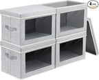 Homsorout Fabric Storage Bins with Lids, Large Storage Cubes with Window, Fabric Storage Baskets Bins for shelves, Closet Sto