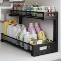 1 Pack 20.47IN Depth Under Sink Storage Organizer, Large 2-Tier Elegant Mesh Pull Out Shelf for Kitchen and Bathroom Cabinet 