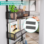HapiRm Over The Door Hanger with Coat Hooks and 2 Baskets, Rustproof & Waterproof Over The Door Hooks, Storage Organizer for 